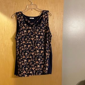 Navy blue floral sleeveless